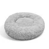 Pet Dog Bed Bedding Warm Plush Round Comfortable Dog Nest Light Grey M 70cm
