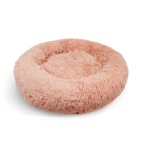 Pet Dog Bedding Warm Plush Round Comfortable Nest Comfy Sleep kennel Pink XL 100