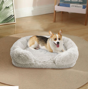 Dog Cat Pet Warm Soft Plush Nest Comfy Kennel Sleeping Calming Bed Memory Foam L
