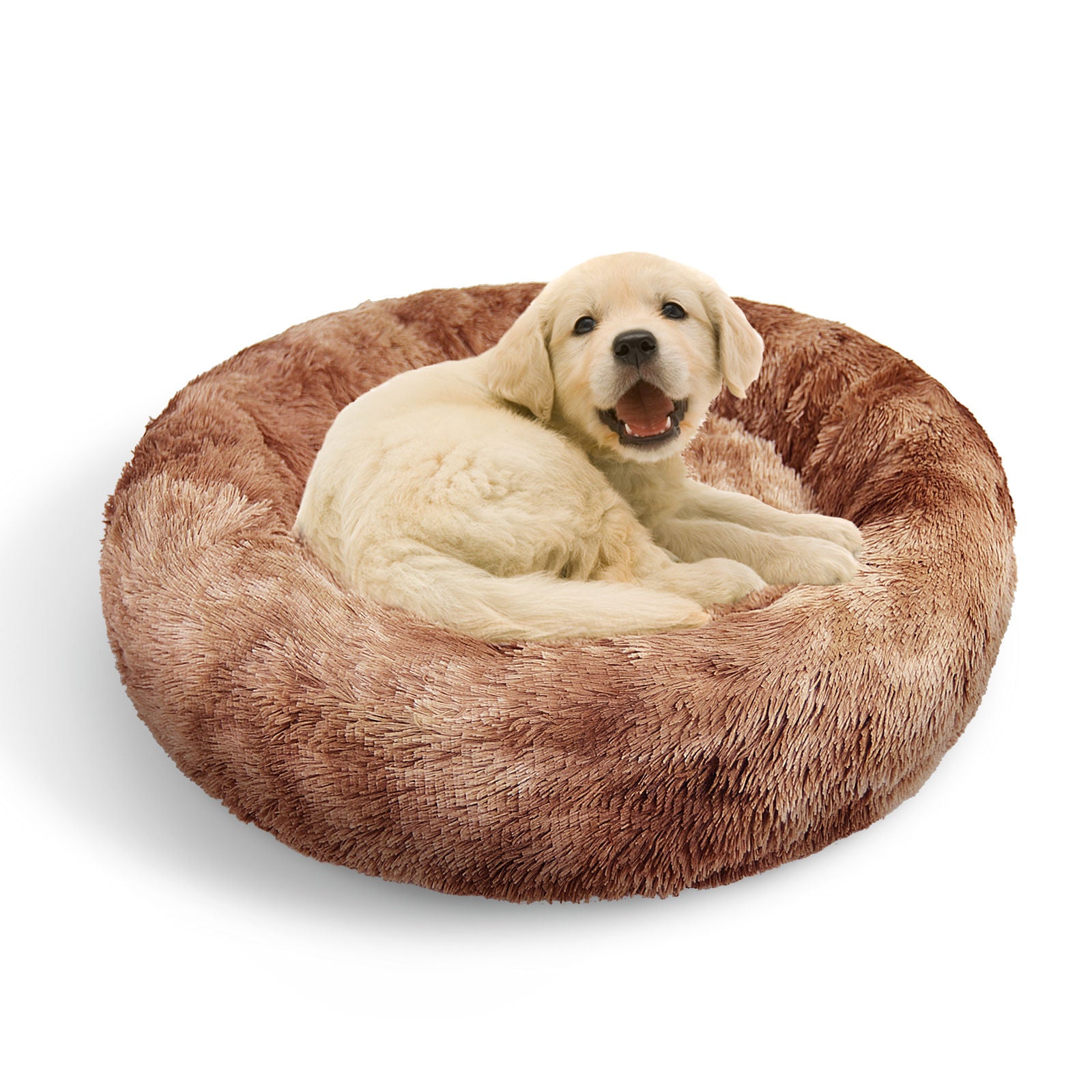 Pawfriends Dog Cat Pet Calming Bed Warm Soft Plush Round Nest Comfy Sleeping Cave 120cm
