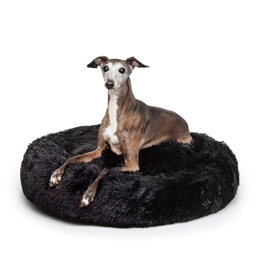 Fur King "Aussie" Calming Dog Bed - Medium - Black - 80 cm