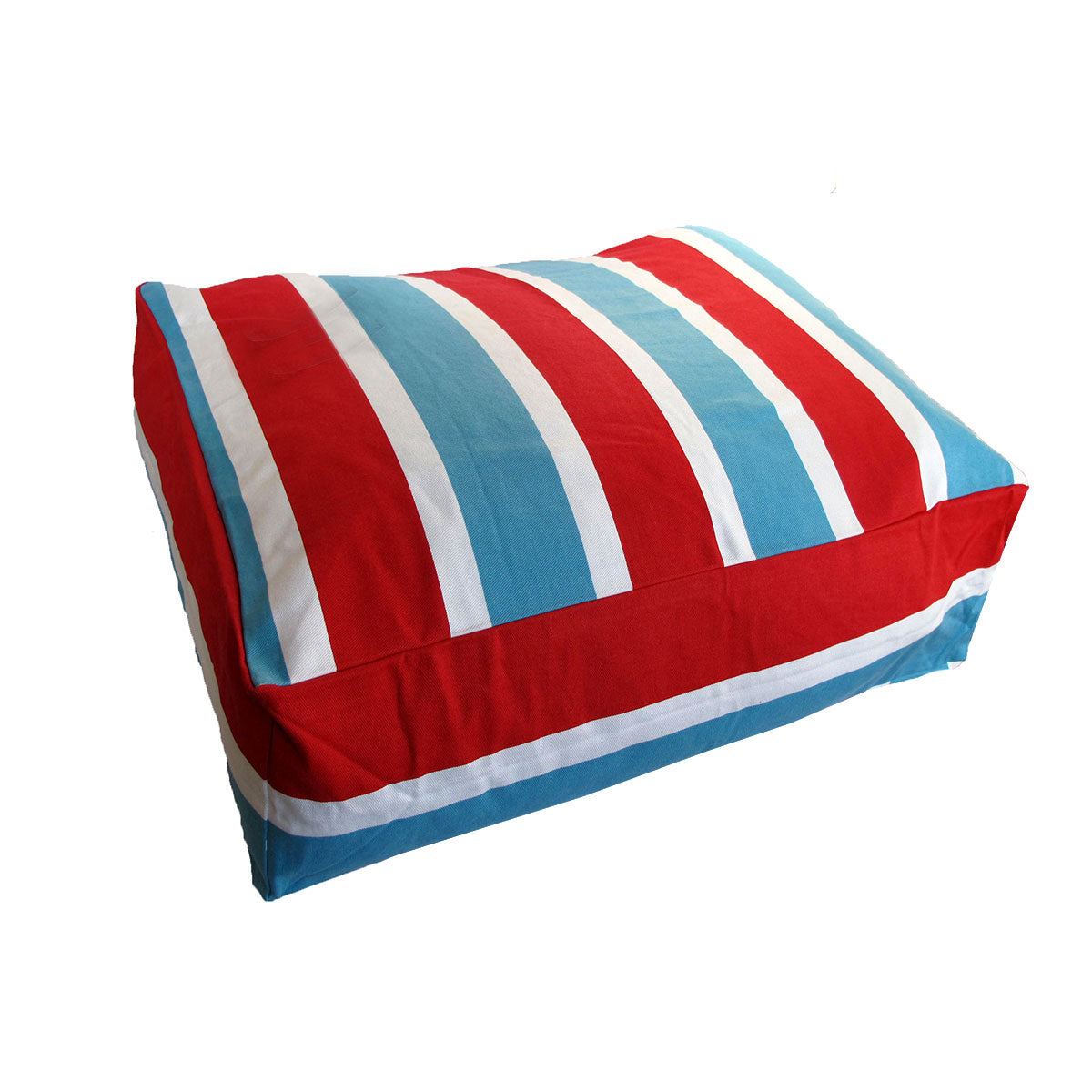 Heavy Duty Pure Cotton Pet Dog Bed Cover Medium Blue Red Stripes