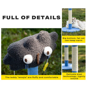 Cute emoticon cat scratching post toy cat tree