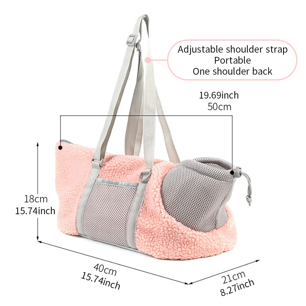 LIFEBEA Small Cat Carrier Pet bag: Comfy Shoulder Bag with Adjustable Strap for Small Dogs, Puppies, Kittens Up to 3kg /6.6 lbs - Pink