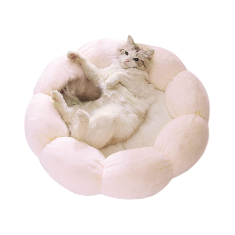 LIFEBEA Anti Skid Cute Cat Bed for Cats and Small Dogs-Light Pink-L