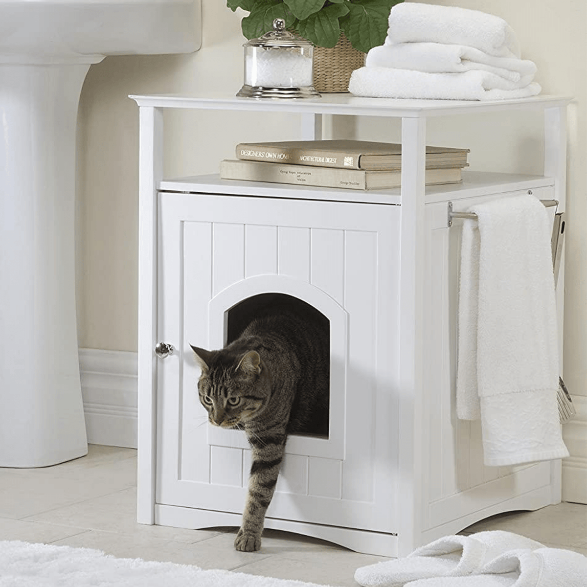 Jasper 2 Cat Litter Cabinet, White