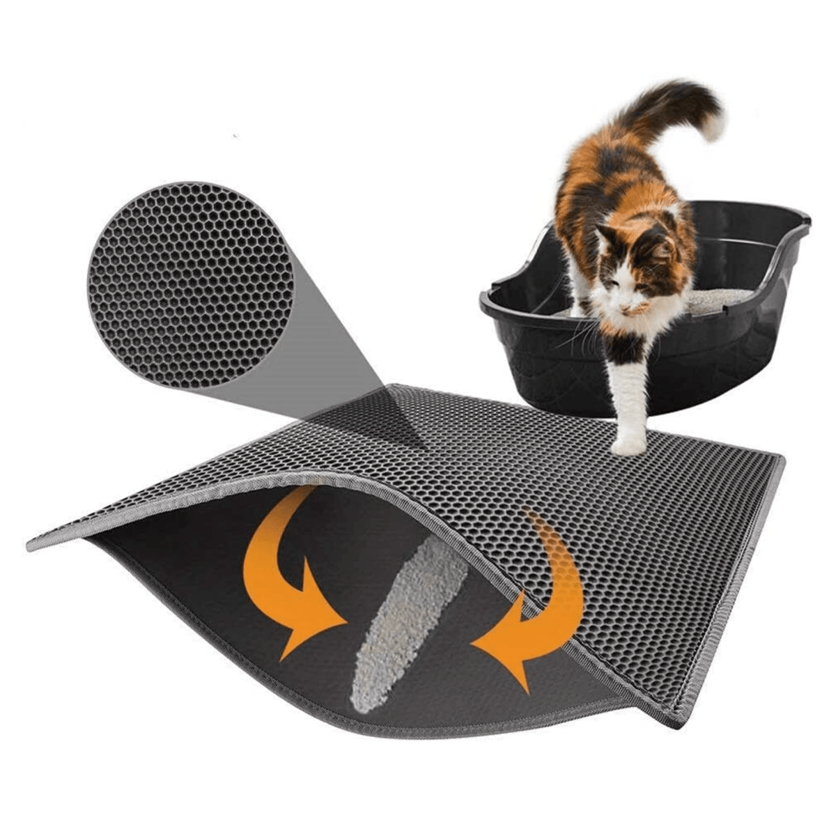 Cat Litter Mat, Honeycomb Dual Layer Design Large